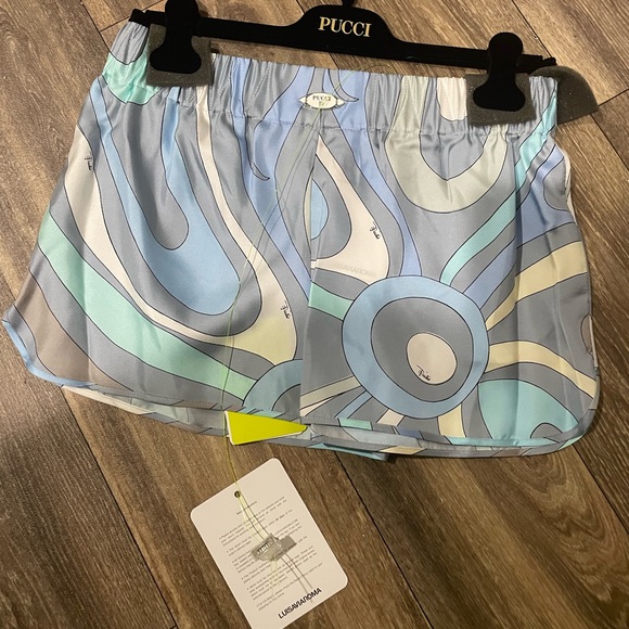 Emilio Pucci Pants - !SOLD! PUCCI SHEER SILK SHORT SET SIZE IT 42 NWT